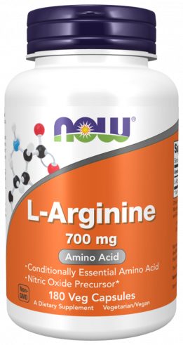 NOW L-Arginin, L-Аргинин, 180 капсул