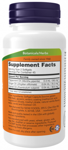 NOW Peppermint, Масло мяты перечной, 90 капсул