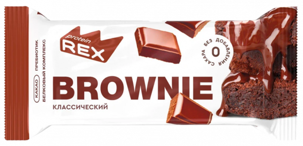 ProteinRex Пирожное протеиновое Brownie, 50 грамм