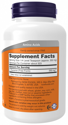 NOW L-Tirosine, L-Тирозин, 113 грамм