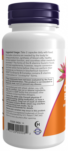 NOW Co-Enzyme B-Complex, 60 капсул
