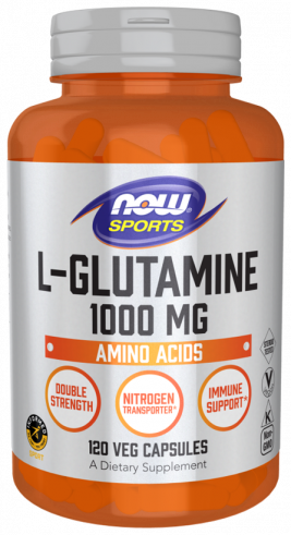 NOW L-Glutamine 1000 mg, L-Глютамин 1000 мг, 120 капсул