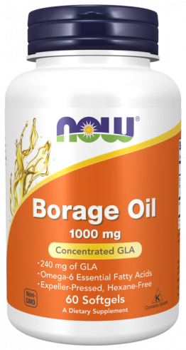 NOW Borage Oil, Масло огуречника, 60 капсул