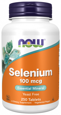 NOW Selenium 100 mcg, Селен 100 мкг, 250 таблеток