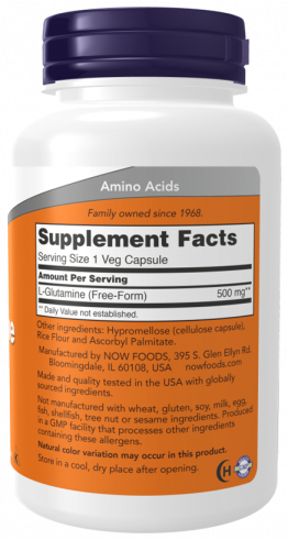 NOW L-Glutaminе, L-Глутамин, 120 капсул