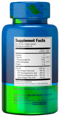 Orzax Fish Oil, Фиш Ойл (Рыбий жир), 120 капсул
