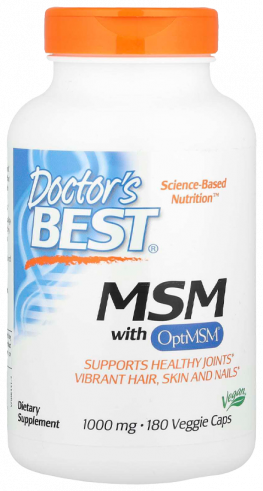 Doctor's Best MSM, Метилсульфонилметан МСМ, 180 капсул