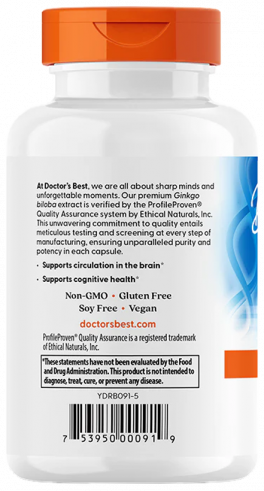 Doctor's Best Extra Strength Ginkgo, Гинкго Билоба стронг, 120 капсул