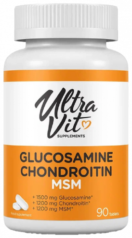 ULTRAVIT Glucosamine Chondroitin MSM, Глюкозамин Хондроитин МСМ, 90 таблеток