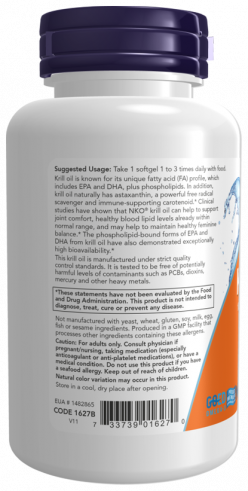 NOW Neptune Krill 1000, Нептун Криль 1000, 60 капсул