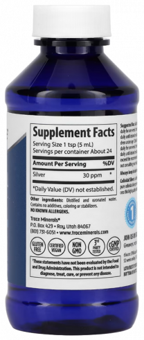 Trace Minerals Research Colloidal Silver 30 ppm, Ресерч Коллоидное серебро 30 ч/млн, 237 мл