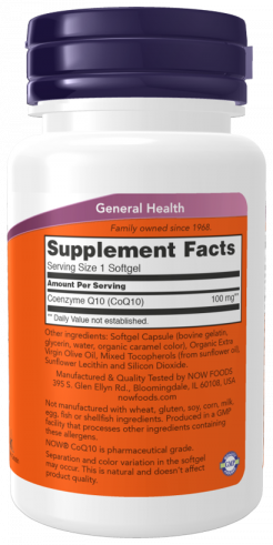 NOW Co Q10, 100 mg, Кофермент Q10, 100 мг, 150 капсул