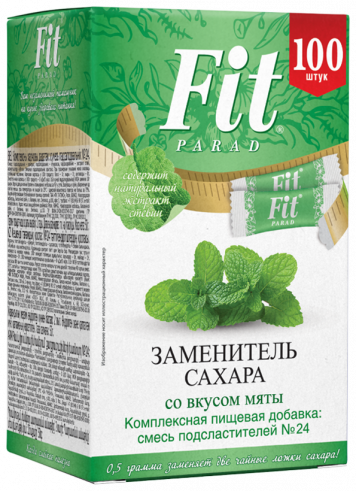 FitParad Заменитель сахара №24 в стиках, 100 стиков