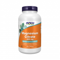 NOW Magnesium Citrate 200 mg, Магния Цитрат 200 мг, 250 таблеток