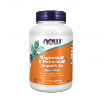 NOW Magnesium &amp; Potassium Aspartate, Аспартат Магния и Калия, 120 капсул